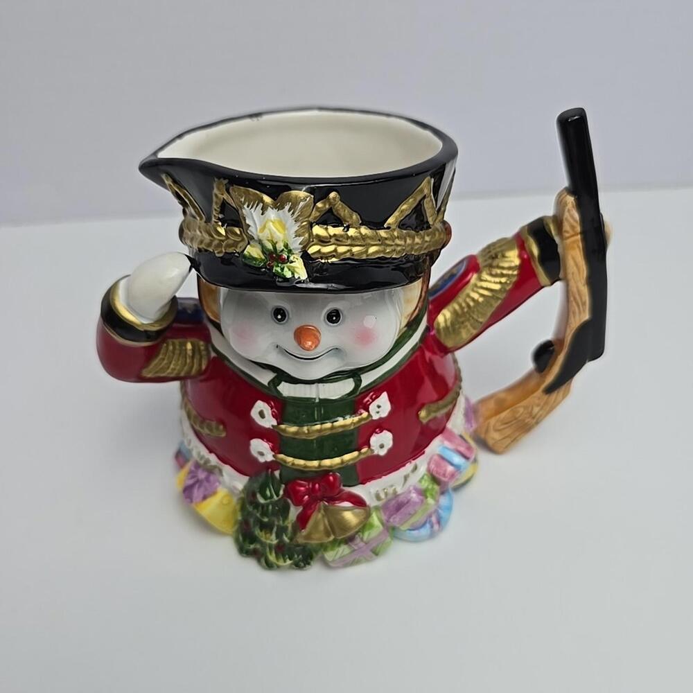 Vtg Christmas Snowman  Nutcracker  Pitcher Jug Tea Water Milk Hand Paintad 2005 - Picture 2 of 15